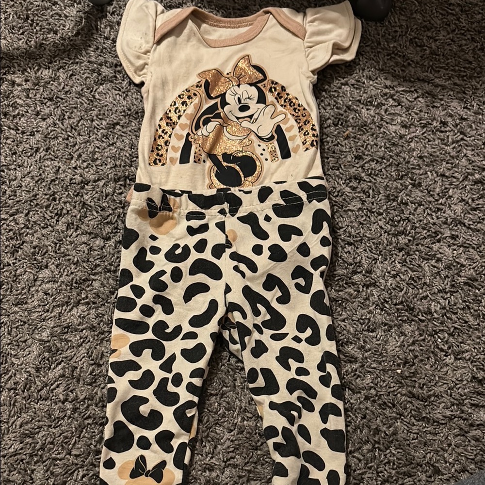 Disney Minnie Mouse Leopard Print Kids Set